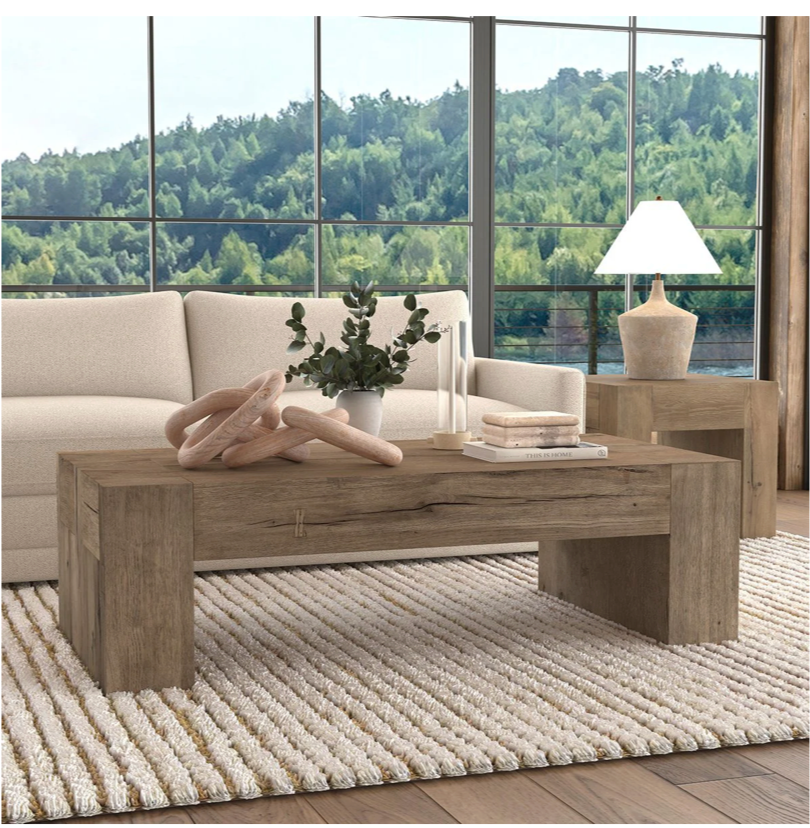 Bristow 60" Oak Coffee Table - Warm Natural