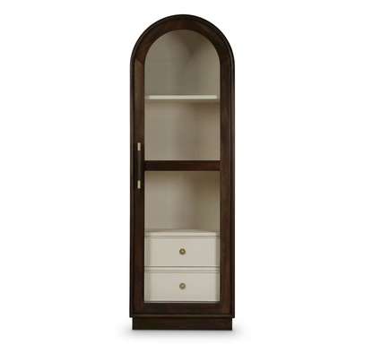 Passon 28" Mahogany Display Cabinet - Walnut + Putty