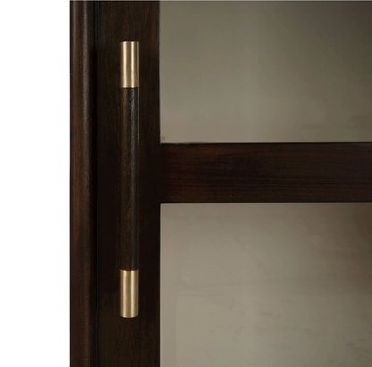 Passon 28" Mahogany Display Cabinet - Walnut + Putty