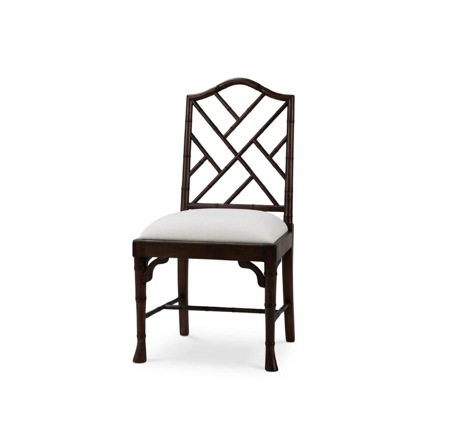 Maeve 20" Mahogany Dining Chair - Performance White