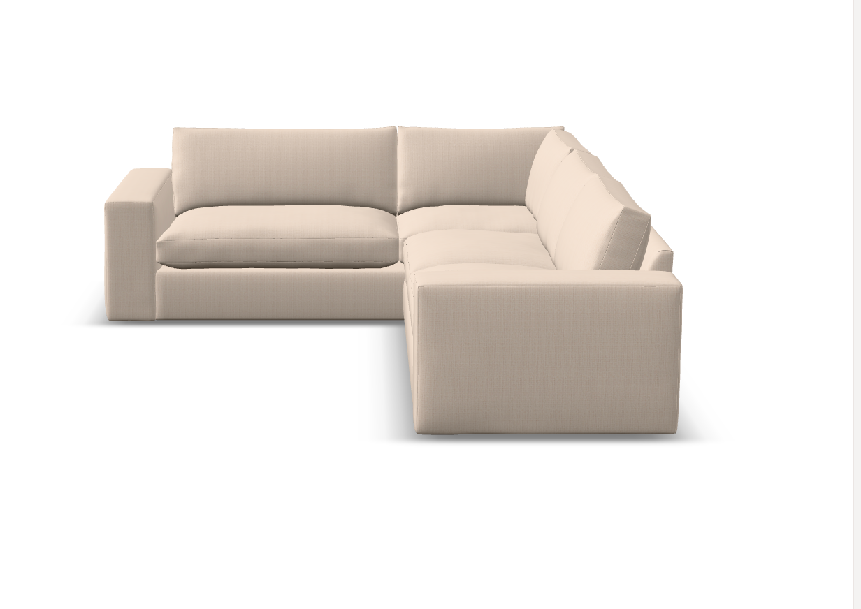 Everette Quick Ship 113" x 95" 5 Trillium Cushion Sectional - Performance Stone Chenille