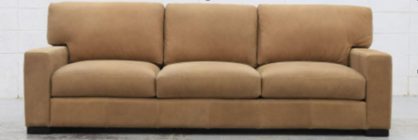 Claude 95" Top Grain Leather 3 Cushion Sofa - Napa Ranch