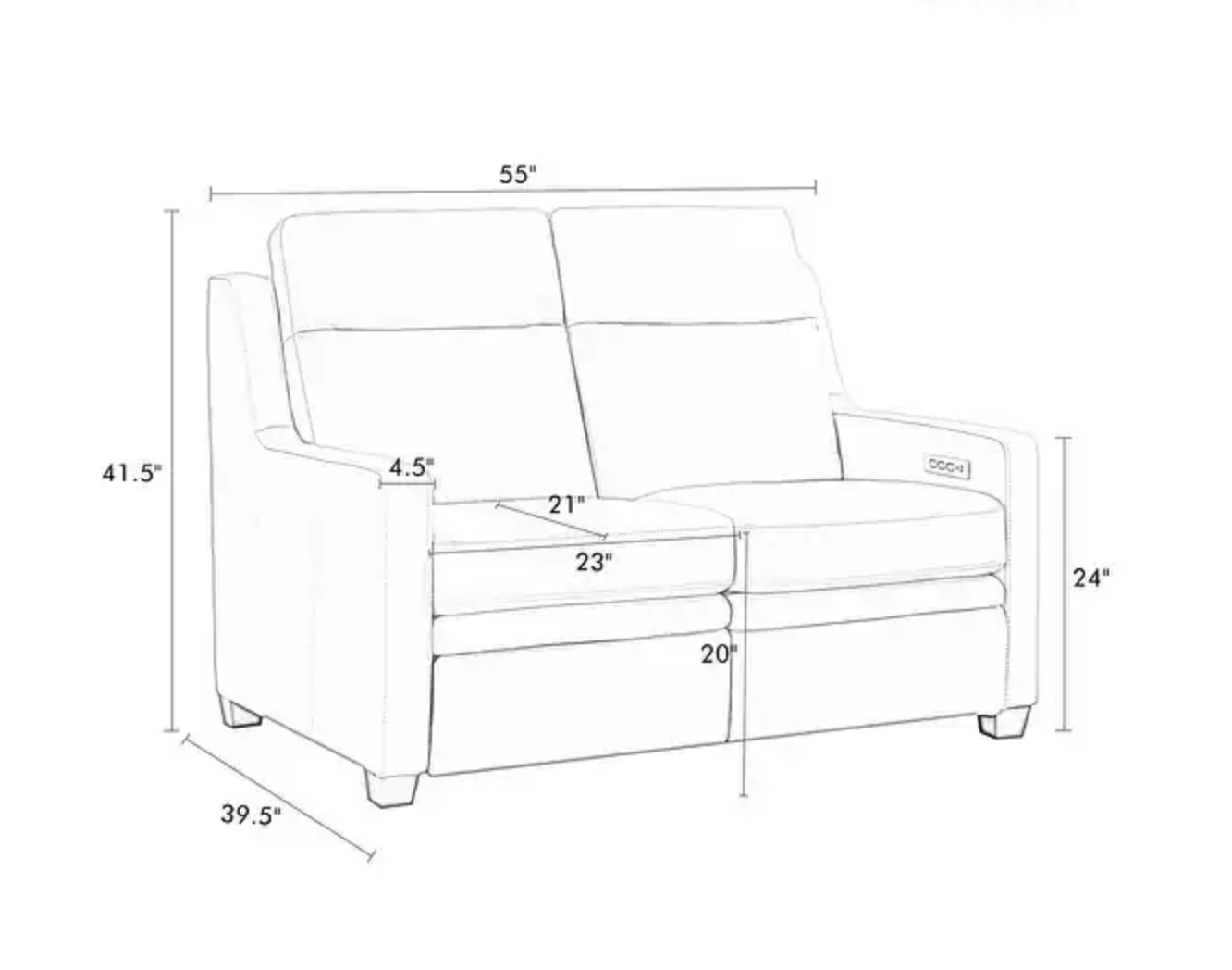 Fraser 55" Top Grain Power Motion Reclining Loveseat - Camel