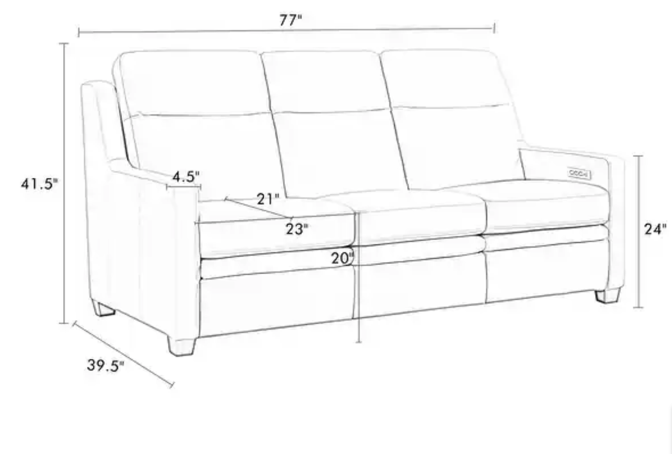 Fraser 77" Top Grain Power Motion Reclining Sofa - Camel