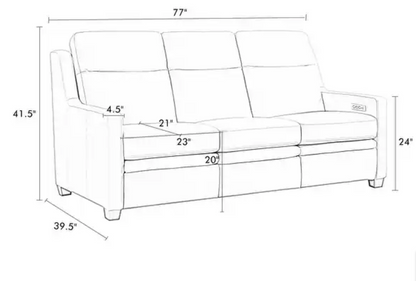 Fraser 77" Top Grain Power Motion Reclining Sofa - Camel