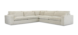 Ethan Express Ship 137" x 141" 5 Cushion Extra Deep Trillium Sectional w/ Kidney Pillows - Performance Dark Truffle