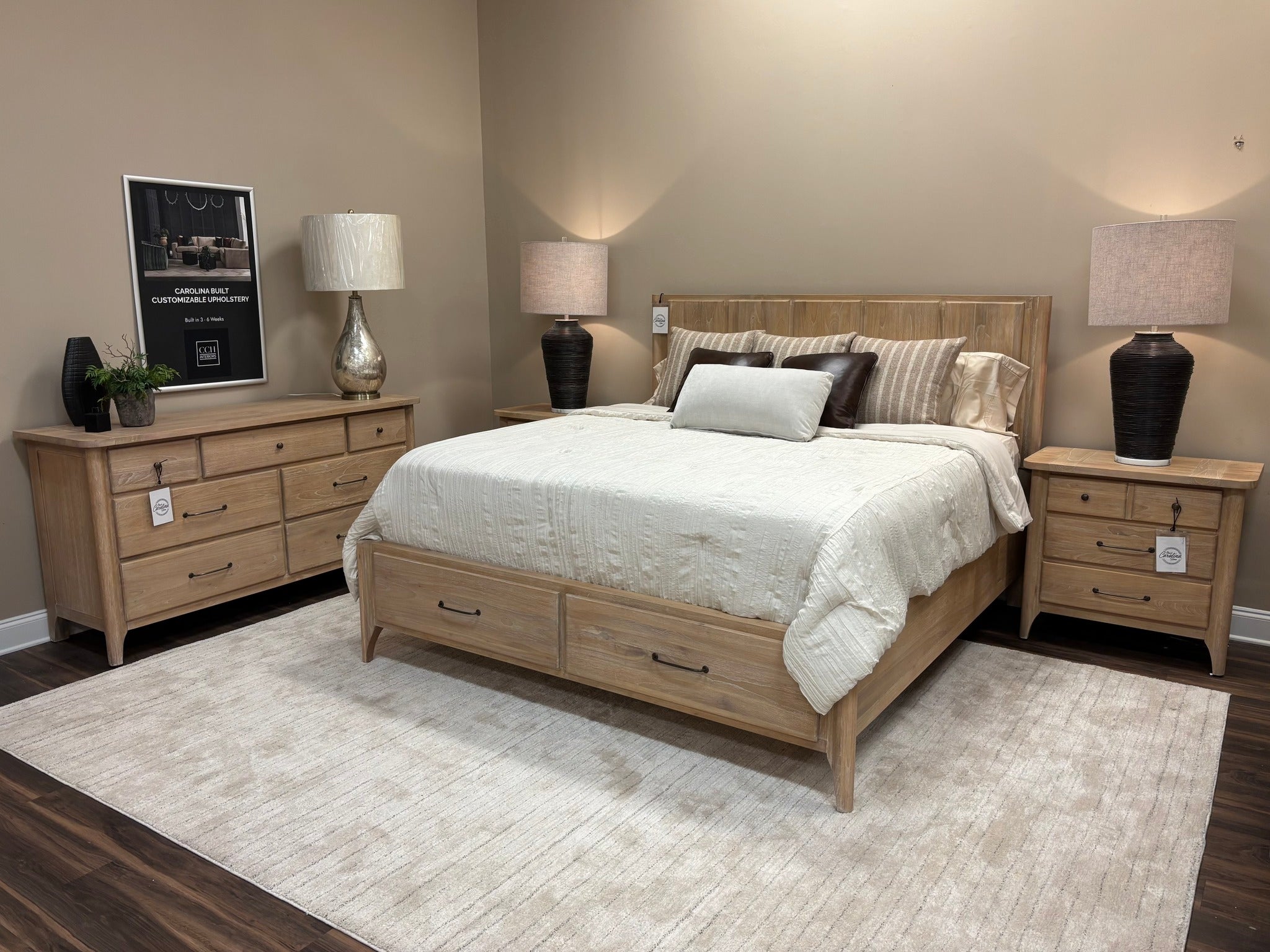 Sedona 81" King Storage Bed - Blonde Oak