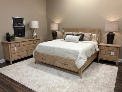 Sedona 81" King Storage Bed - Blonde Oak