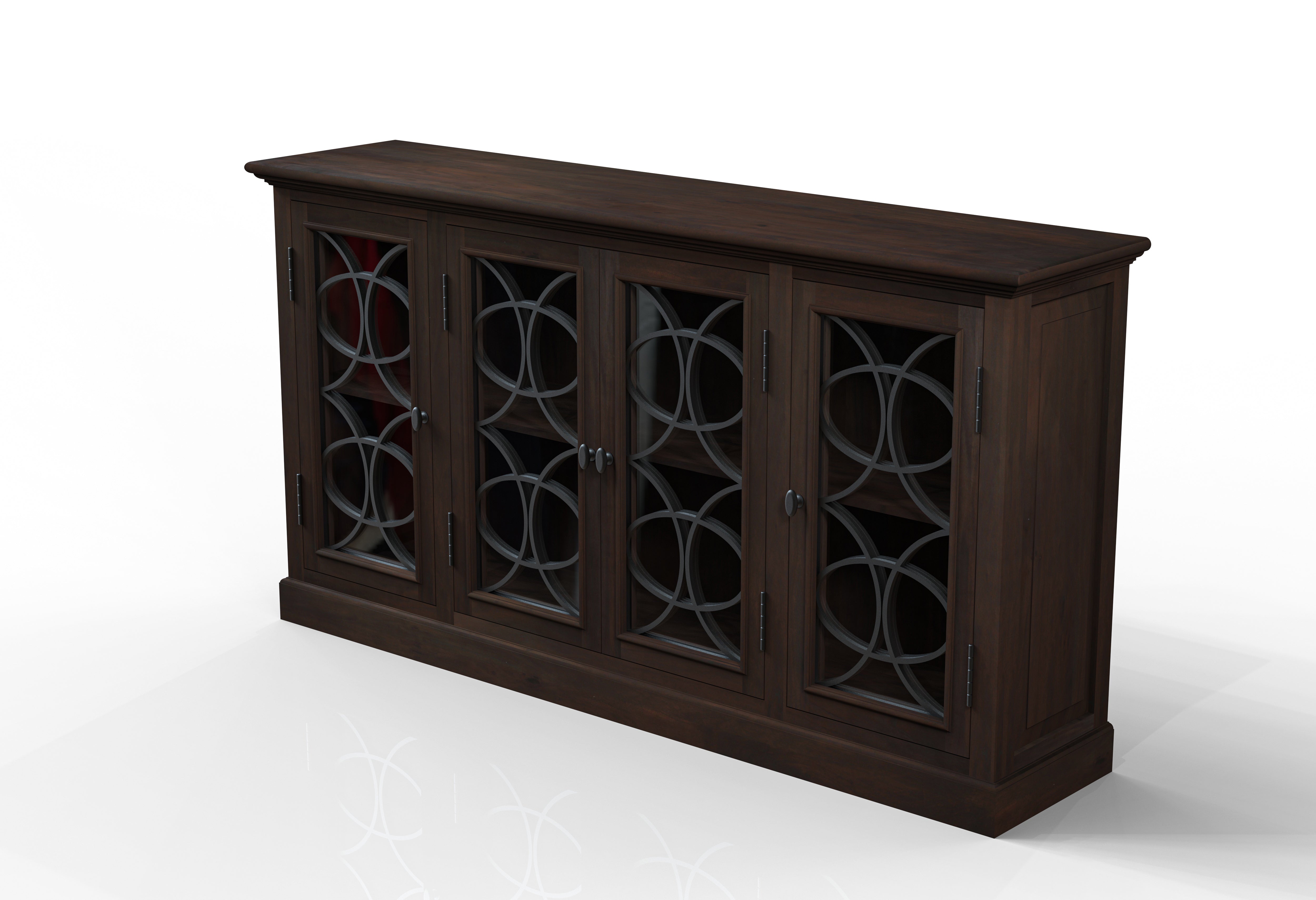 Wilhelm 76" 4 Door Sideboard - Natural + Black