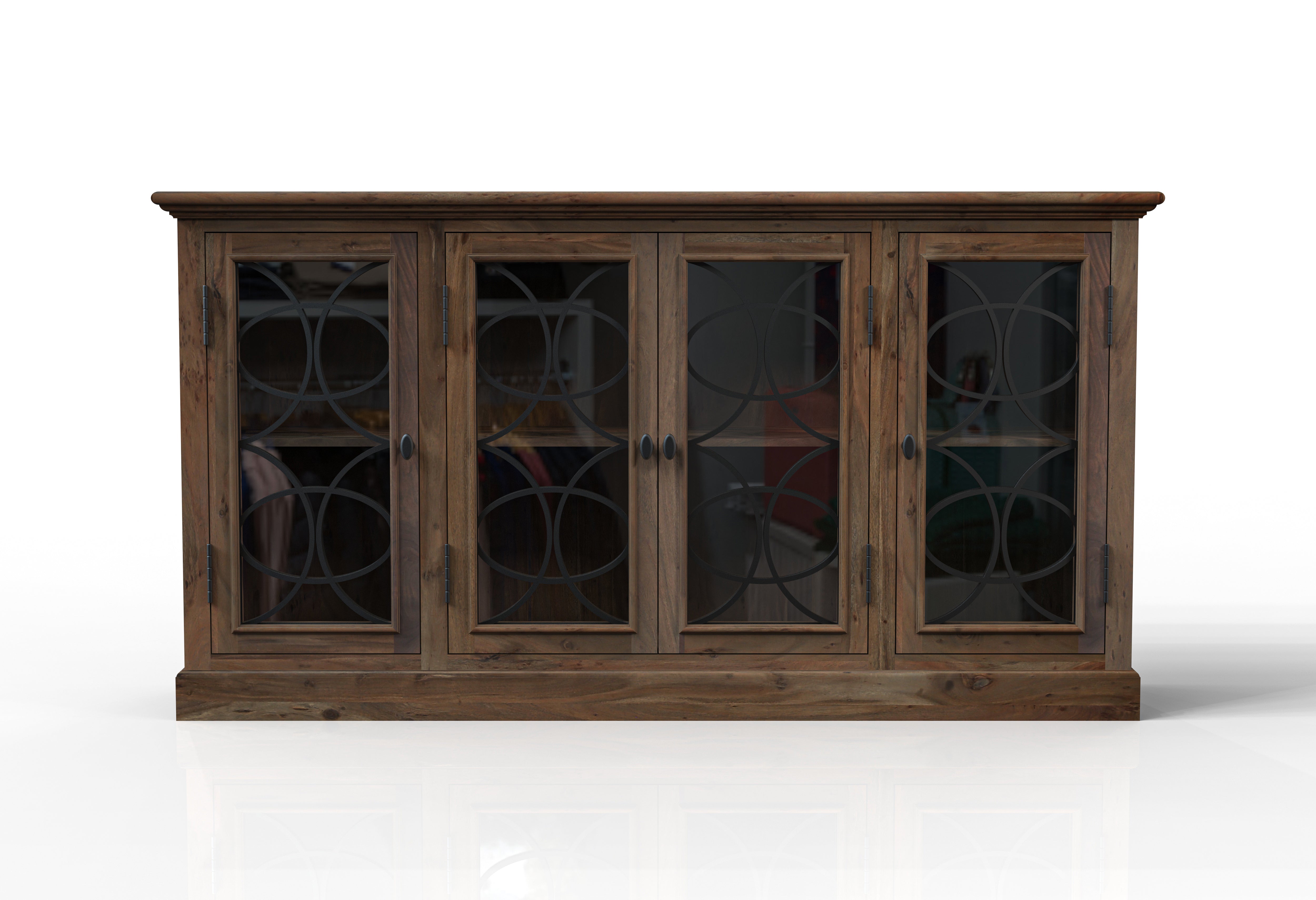 Wilhelm 76" 4 Door Sideboard - Natural + Smoke