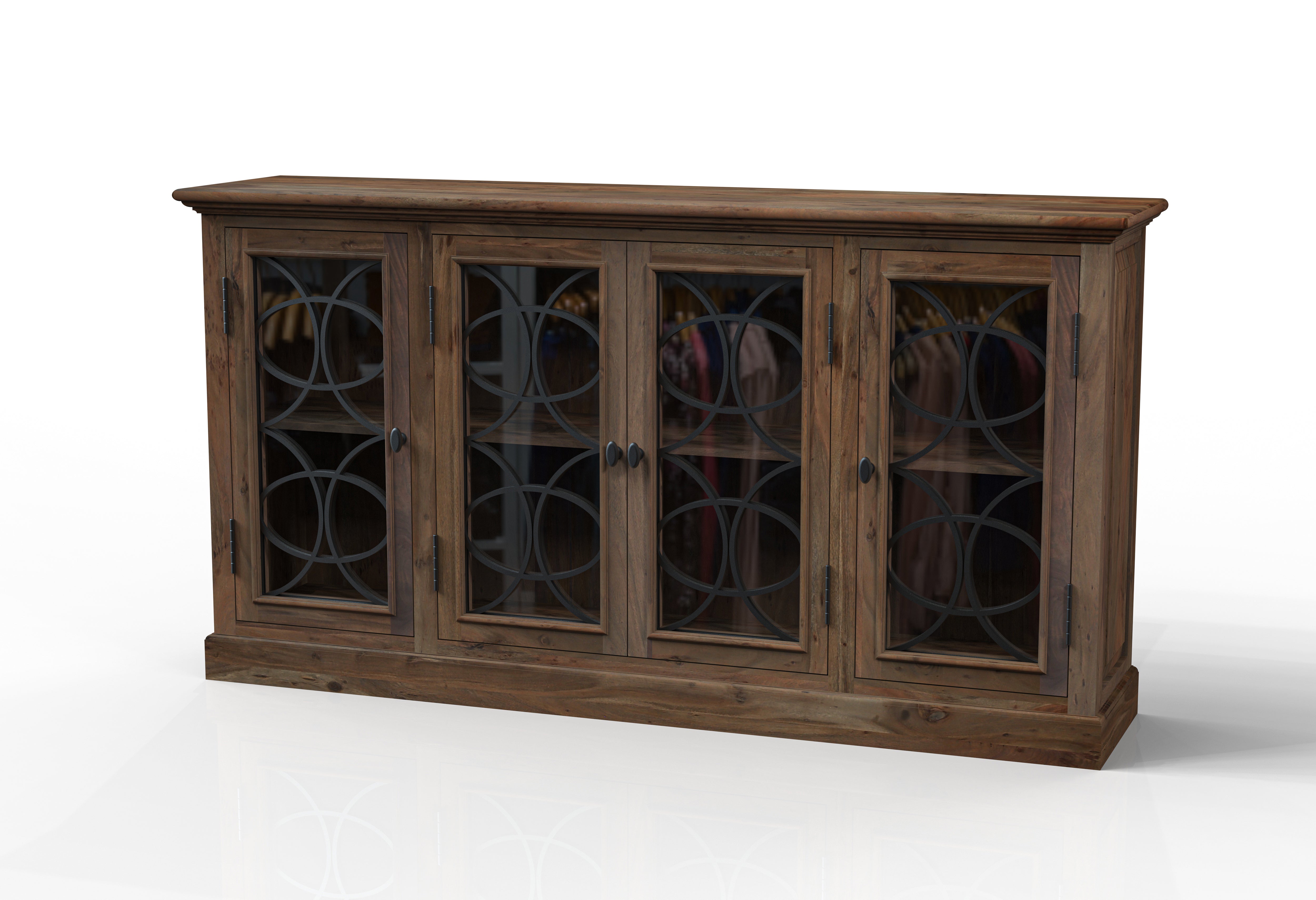 Wilhelm 76" 4 Door Sideboard - Natural + Smoke