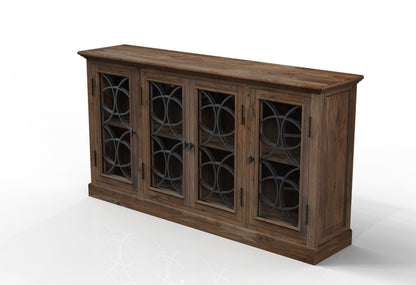 Wilhelm 76" 4 Door Sideboard - Natural + Smoke