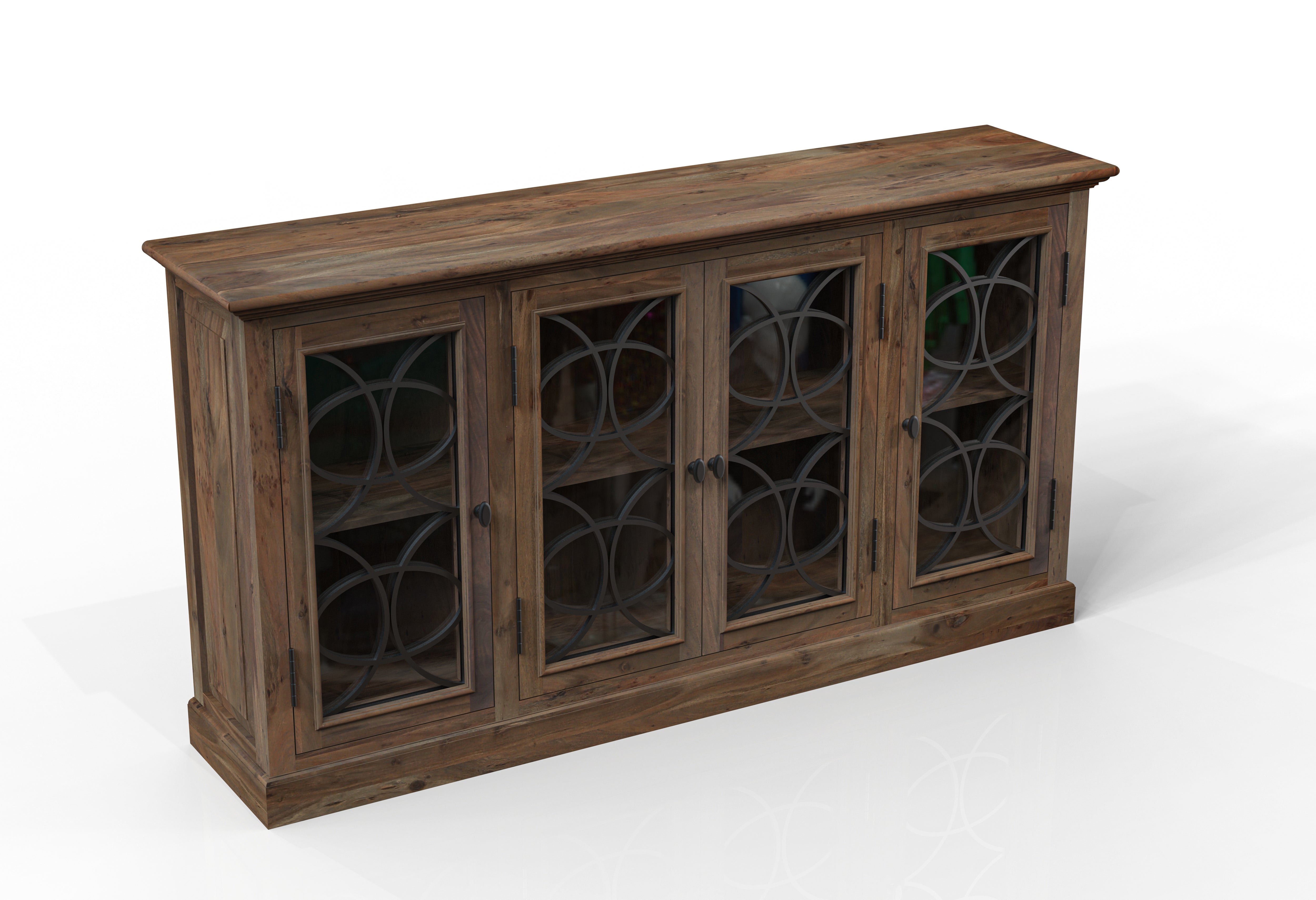 Wilhelm 76" 4 Door Sideboard - Natural + Smoke