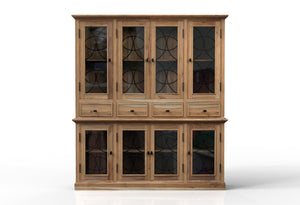 Wilhelm 80" 4 Door 4 Drawer Cabinet + Hutch - Natural