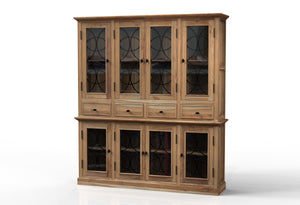 Wilhelm 80" 4 Door 4 Drawer Cabinet + Hutch - Natural