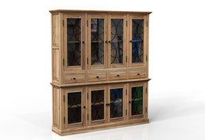 Wilhelm 80" 4 Door 4 Drawer Cabinet + Hutch - Natural