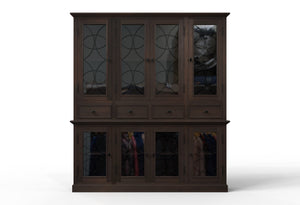 Wilhelm 80" 4 Door 4 Drawer Cabinet + Hutch - Natural + Black