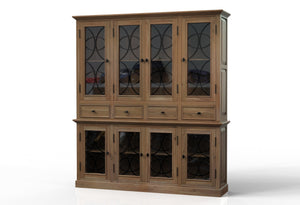 Wilhelm 80" 4 Door 4 Drawer Cabinet + Hutch - Natural + Gray