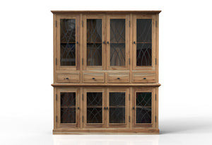 Morrison 80" 4 Door 4 Drawer Cabinet + Hutch  - Natural