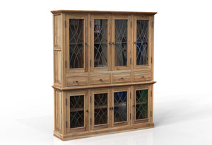 Morrison 80" 4 Door 4 Drawer Cabinet + Hutch  - Natural