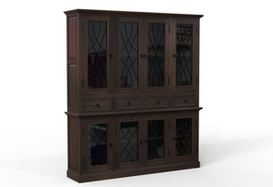 Morrison 80" 4 Door 4 Drawer Cabinet + Hutch  - Natural + Black