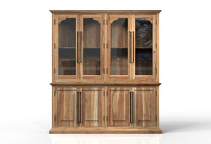 Bradshaw 80" 4 Door Cabinet & Hutch - Natural