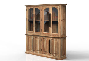 Bradshaw 80" 4 Door Cabinet & Hutch - Natural