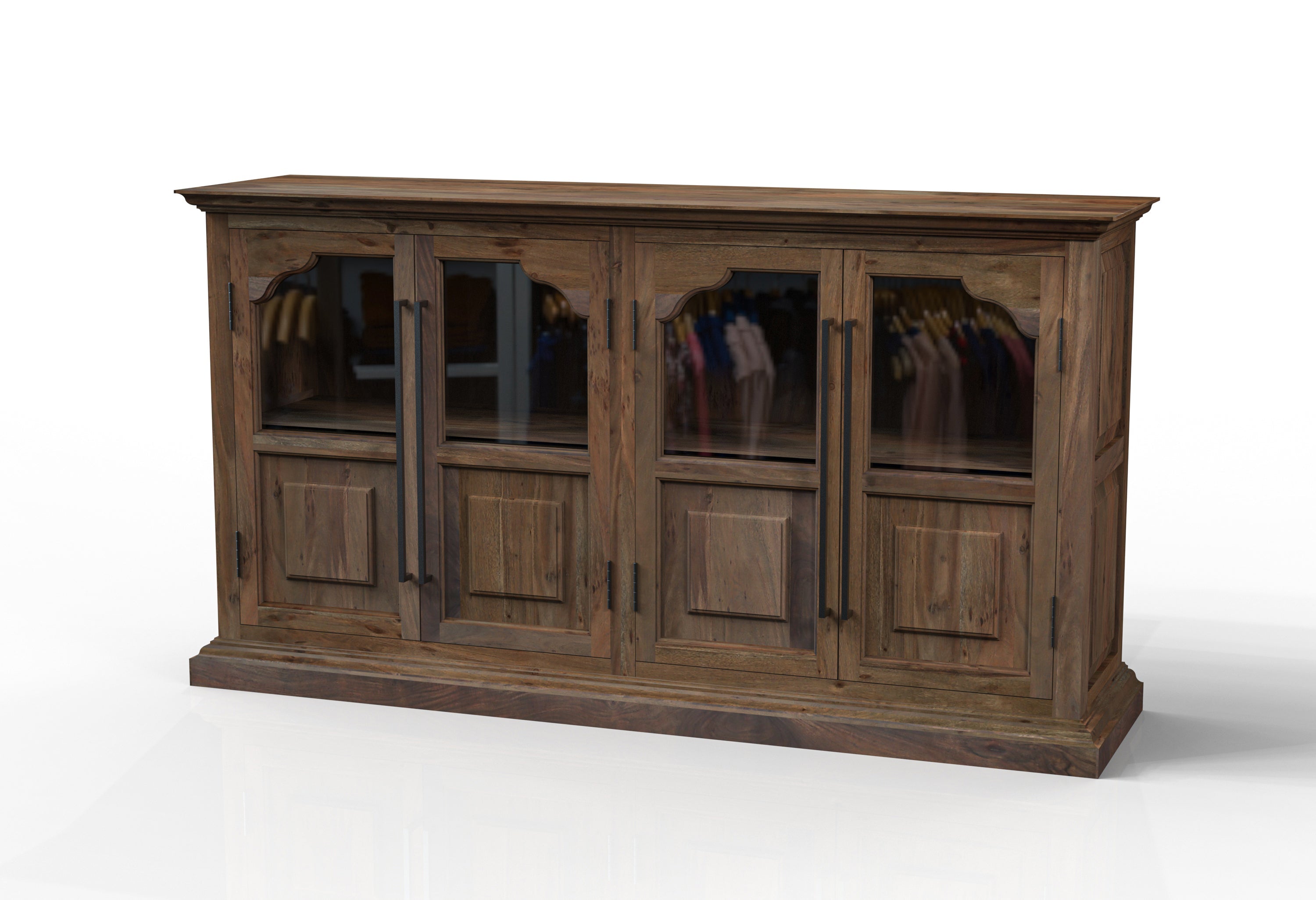 Bradshaw 76" 4 Door Sideboard - Natural + Black