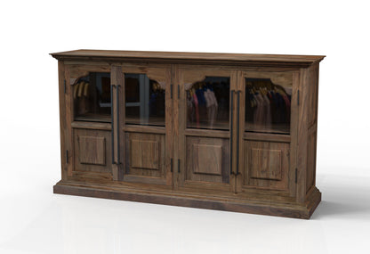 Bradshaw 76" 4 Door Sideboard - Natural + Smoke