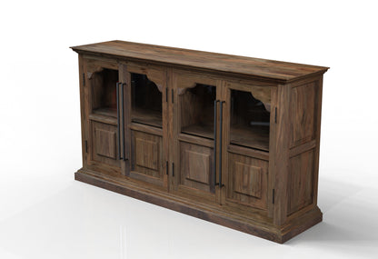 Bradshaw 76" 4 Door Sideboard - Natural + Black