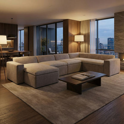 Theo Express Ship 163" x 124" Modular Sectional + Chaise