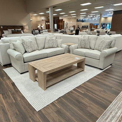 Katrina 62" Rolled Arm 2 Cushion Loveseat - Performance Sand Linen