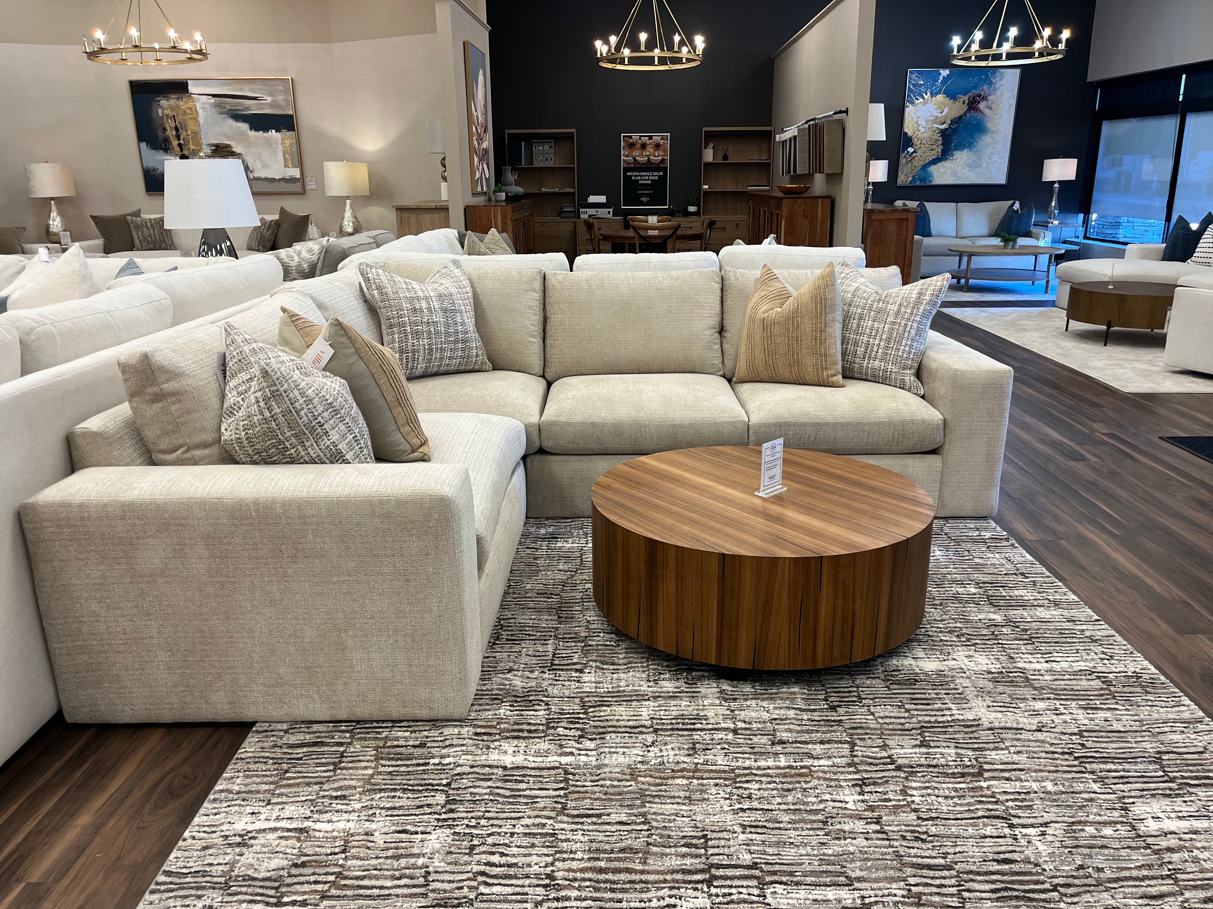 Everette Quick Ship 113" x 95" 5 Trillium Cushion Sectional - Performance Stone Chenille