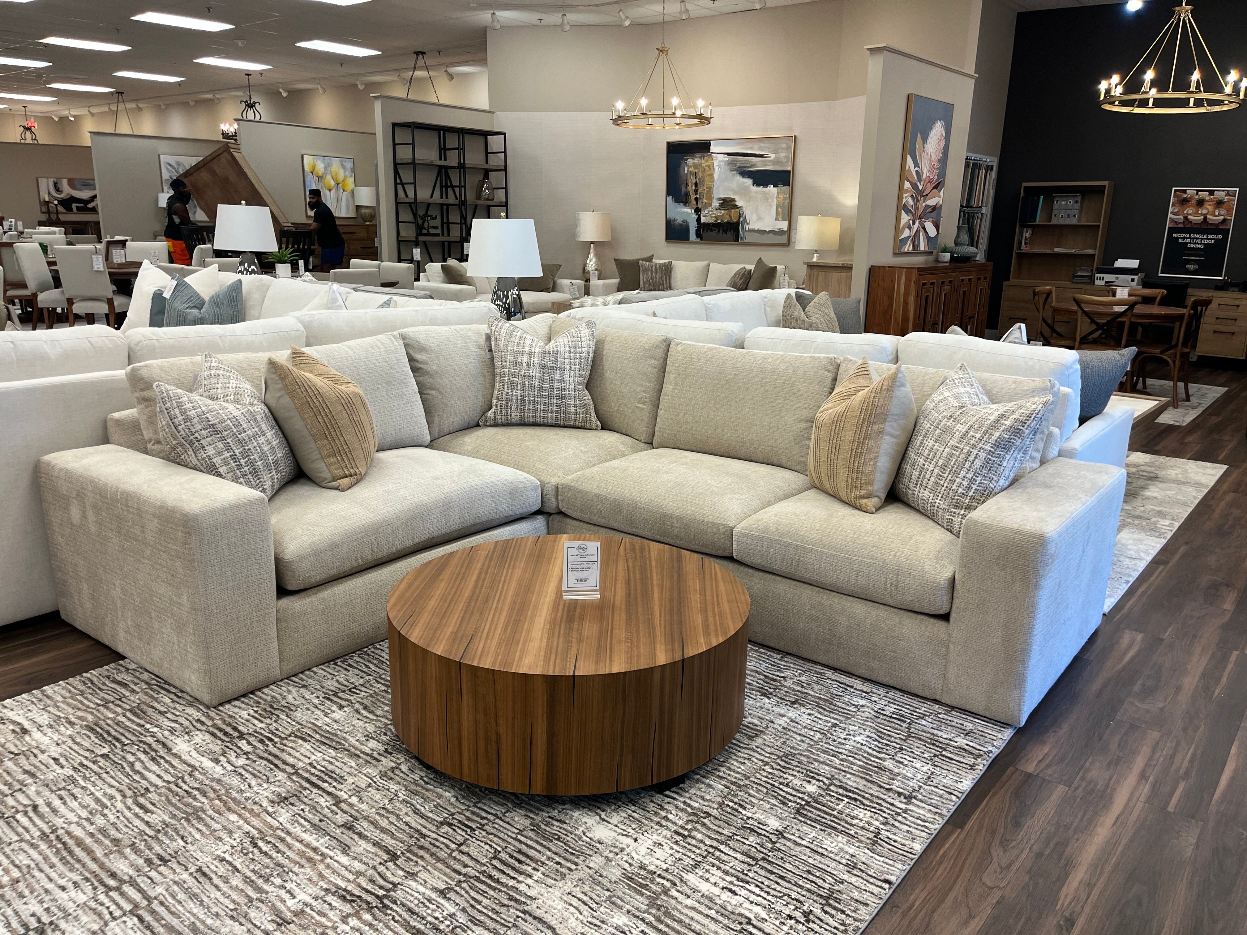 Everette Quick Ship 113" x 95" 5 Trillium Cushion Sectional - Performance Stone Chenille