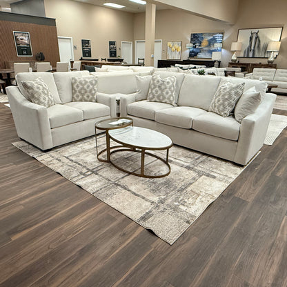 Carson 88" Sloped Track Arm 3 Cushion Sofa - Performance Alabaster