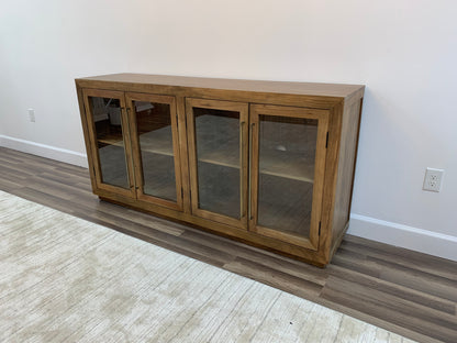 Tristan 72" 4 Door Glass Front Sideboard - Natural
