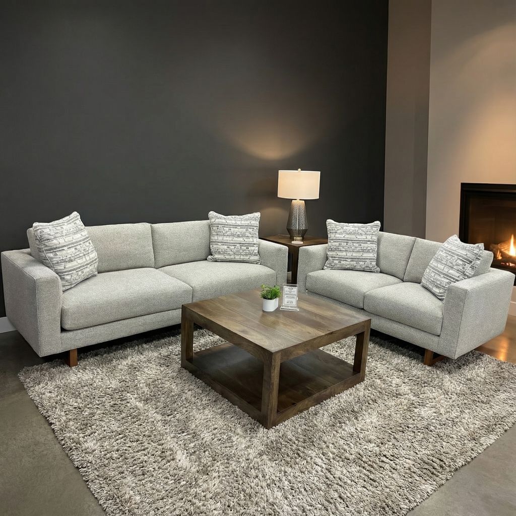 Jeffrey Quick Ship 90" 2 Cushion Sofa - Driftwood Mist