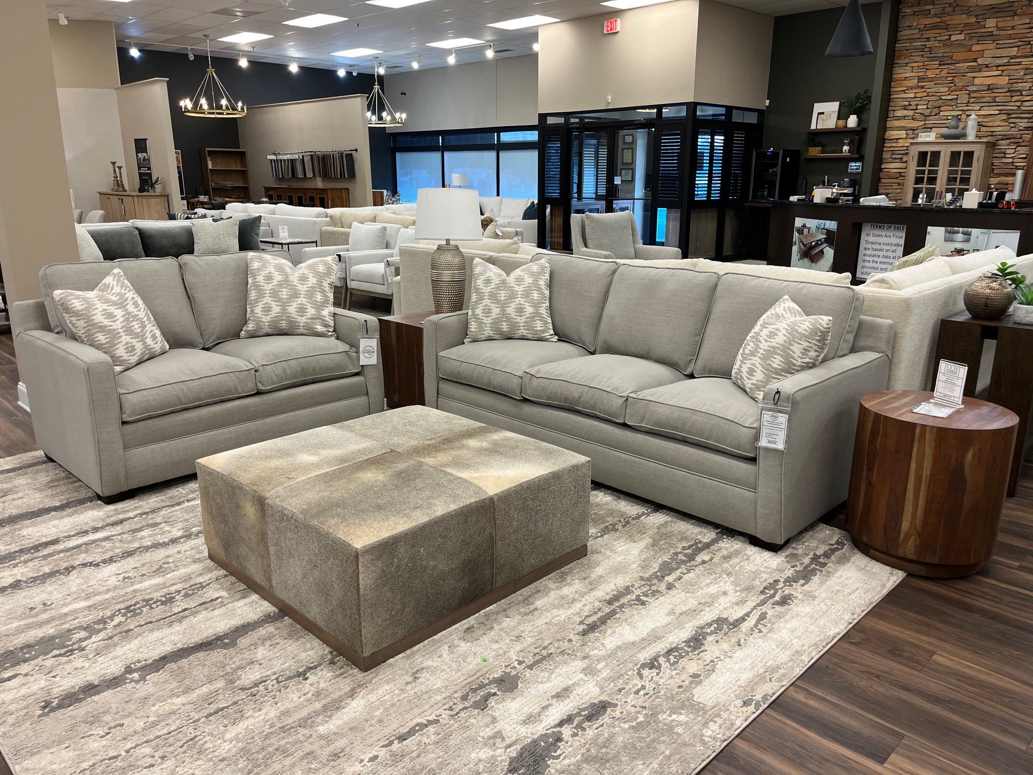 Berkshire 55" 2 Cushion Loveseat - Crypton Nomad Stone