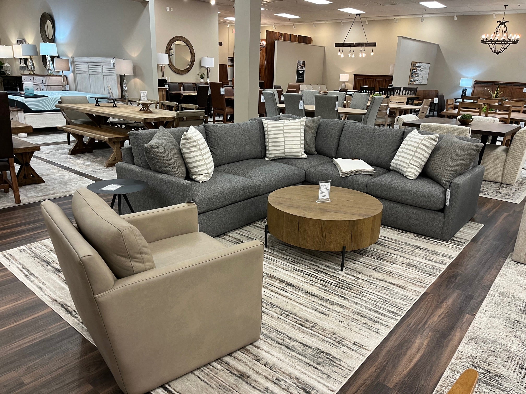 Ethan Quick Ship 107" x 103" 5 Trillium Cushion Sectional - Crypton Charcoal