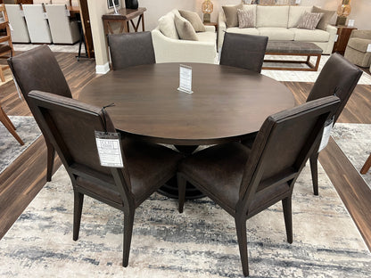 Marcia 60" Acacia Round Dining Table - Natural + Black