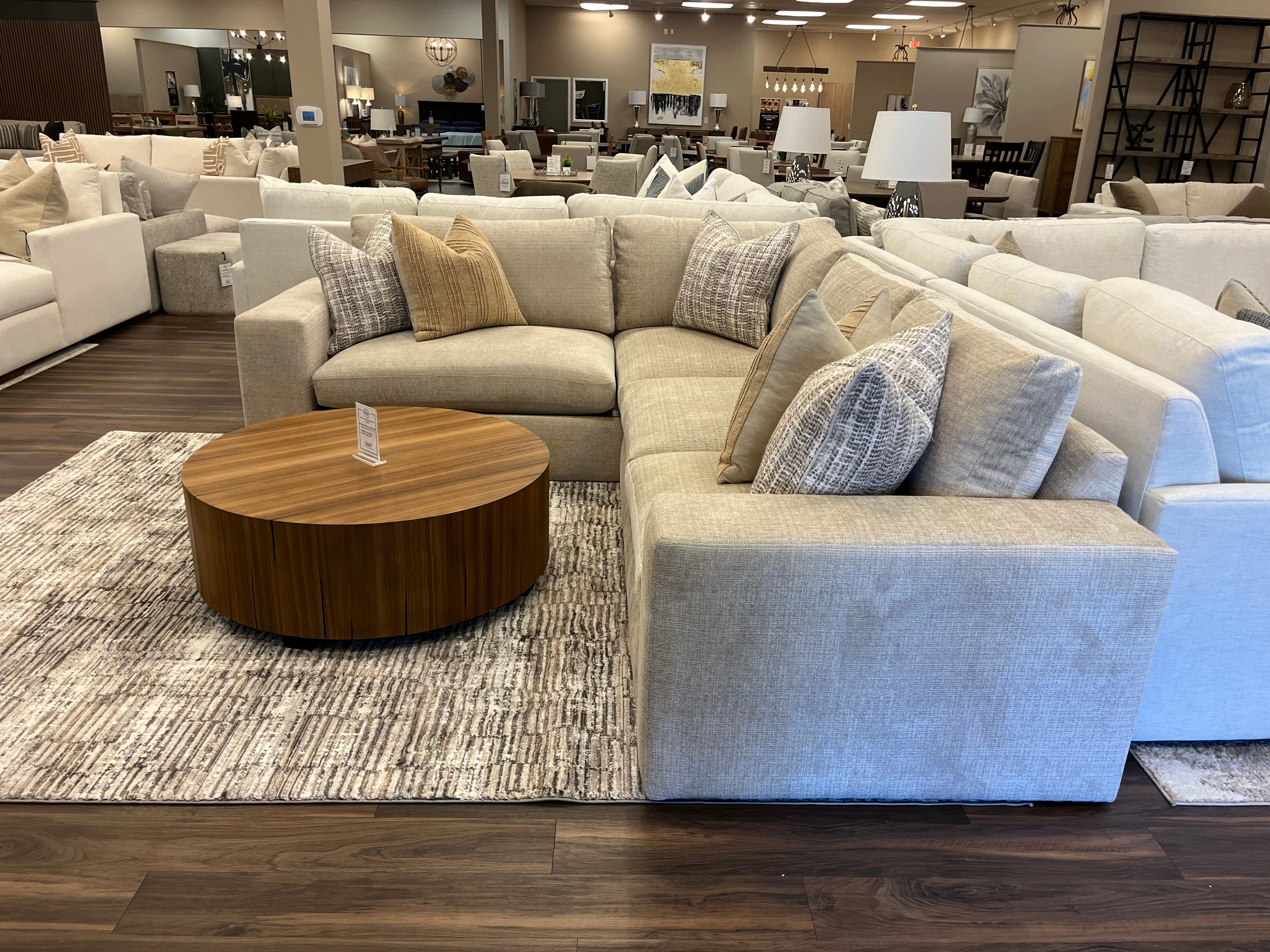 Everette Quick Ship 113" x 95" 5 Trillium Cushion Sectional - Performance Stone Chenille