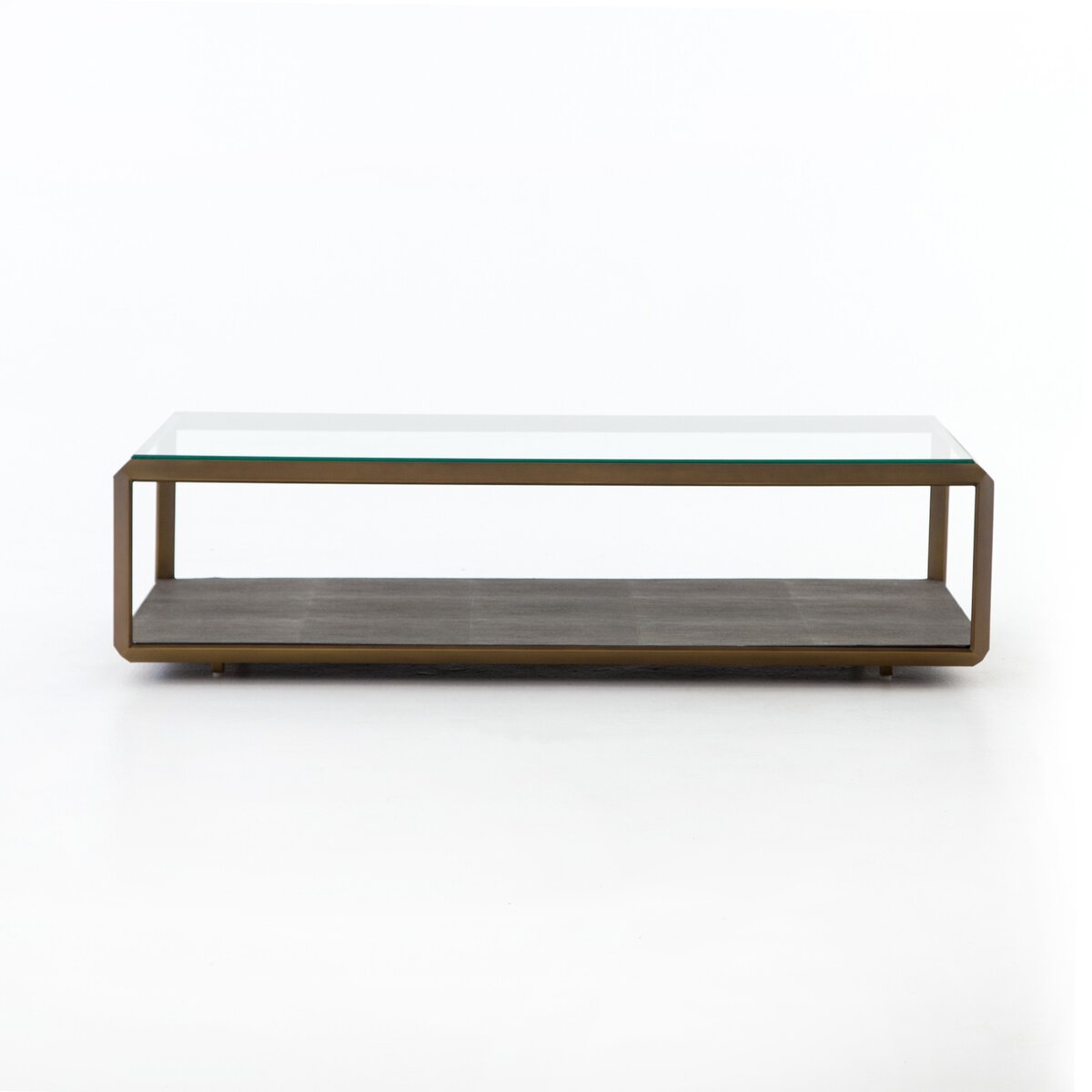 Berkley 56" Shadow Box Coffee Table - Tempered Glass