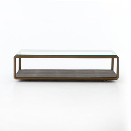 Berkley 56" Shadow Box Coffee Table - Tempered Glass