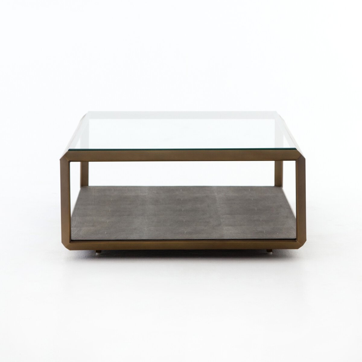 Berkley 56" Shadow Box Coffee Table - Tempered Glass
