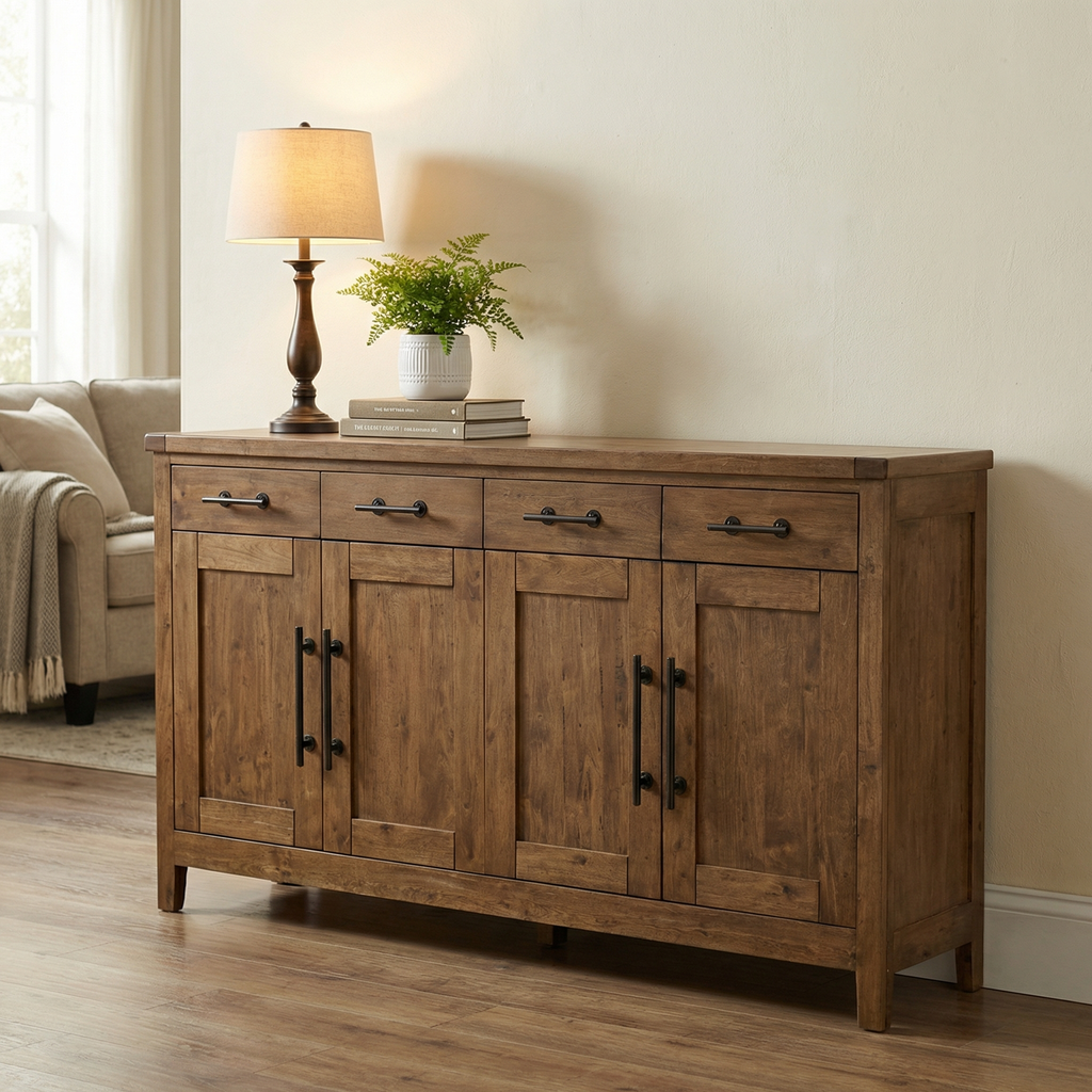 Vail 72" 4 Door 4 Drawer Sideboard - Earth