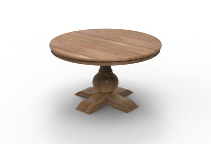 Marcia 53" Acacia Round Dining Table - Natural + Gray