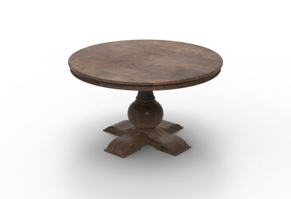 Marcia 53" Acacia Round Dining Table - Natural + Smoke