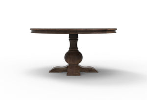 Malcolm 60" Acacia Round Dining Table - Natural + Smoke