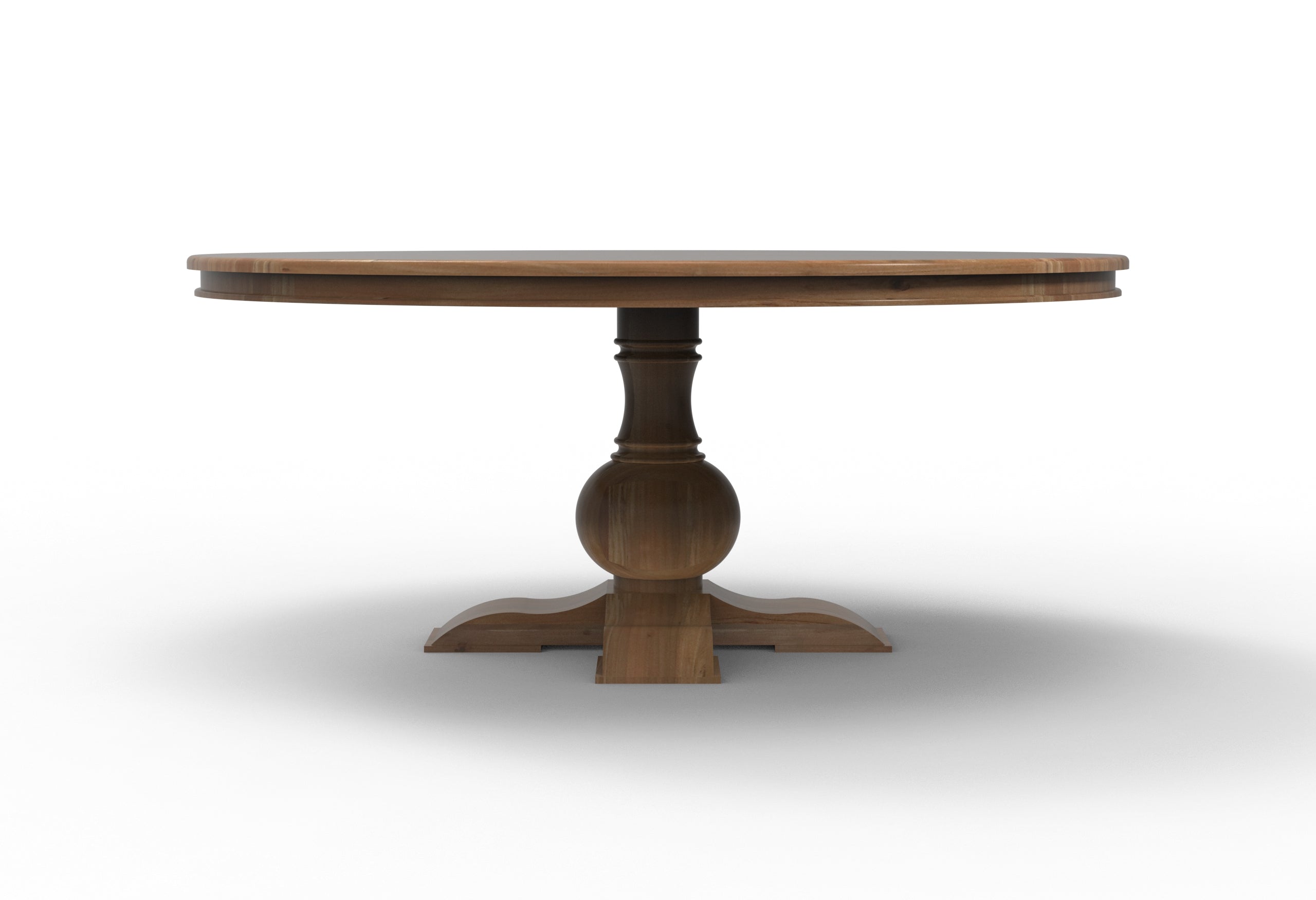 Marcia 72" Acacia Round Dining Table - Natural + Gray