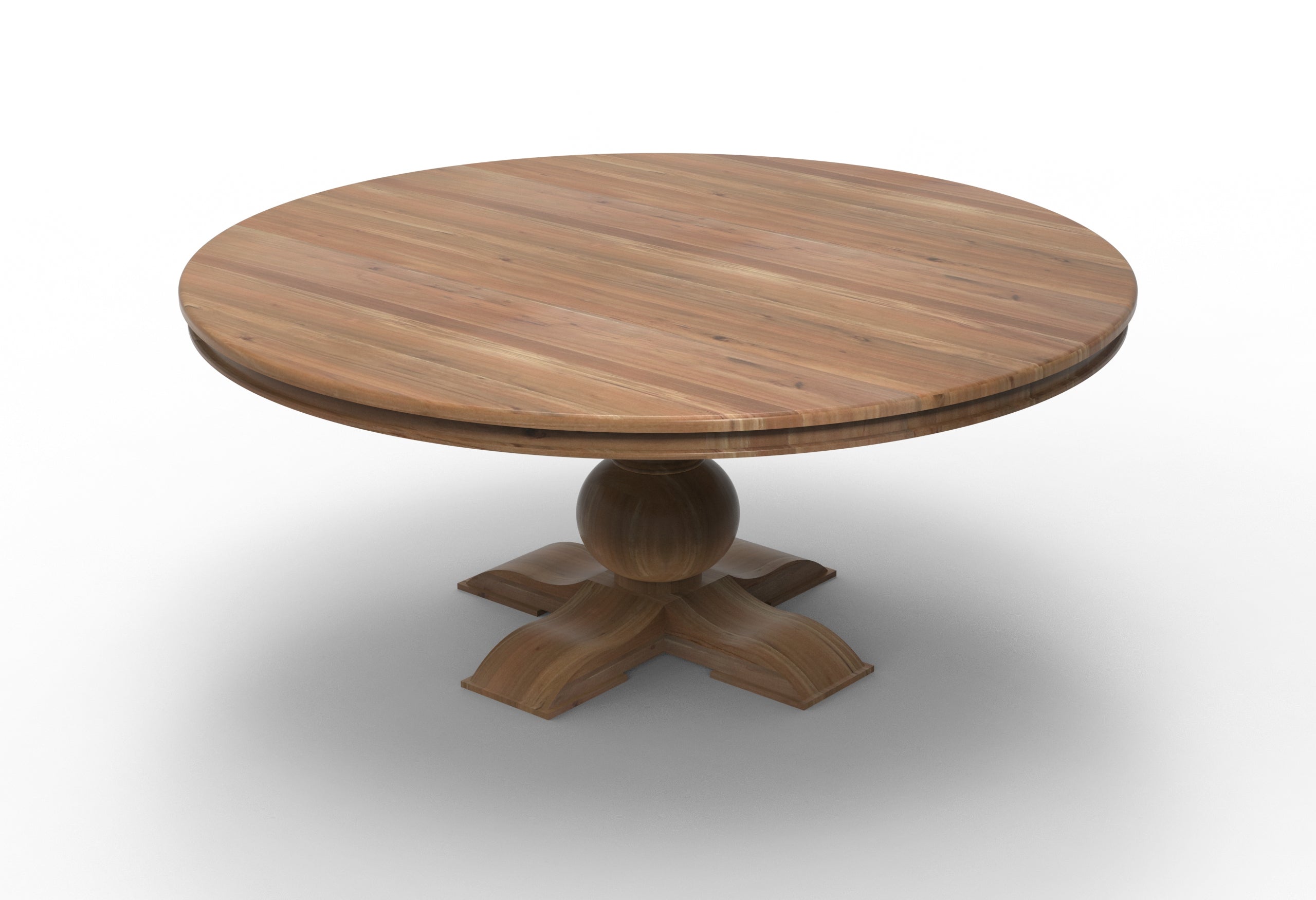Marcia 72" Acacia Round Dining Table - Natural + Gray